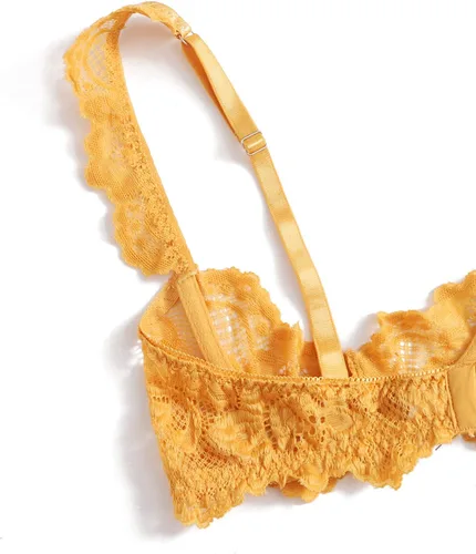 Vista 4 de SheIn Conjunto de lencería bordada de dos piezas de encaje transparente para mujer