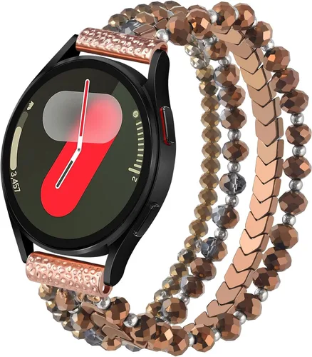 Vista 8 de VISOOM Pulsera de cuentas boho compatible con Samsung Galaxy Watch 8/7/6/5/4 de 40/44mm/Active 2 Watch 4 Classic de 42mm para mujer, pulsera