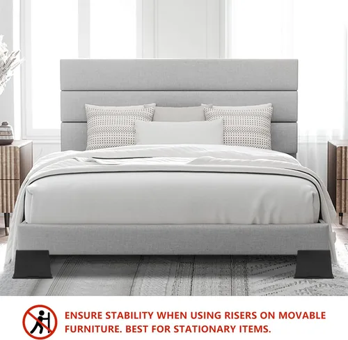 Vista 3 de Paquete de 6 elevadores de cama de 5 pulgadas, resistentes, elevadores de muebles de gran tamaño, elevadores de cama extra anchos para sofá, mesa