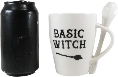Vista 8 de Ebros Gift Wicca Gothic Alchemy Witchcraft Divinity - Juego de taza y cuchara de porcelana con mango integrado de soporte de cuchara de 9 onzas