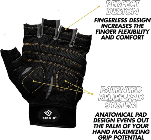 Vista 3 de Bionic Guantes de entrenamiento de gimnasio de medio dedo Beastmode para hombre