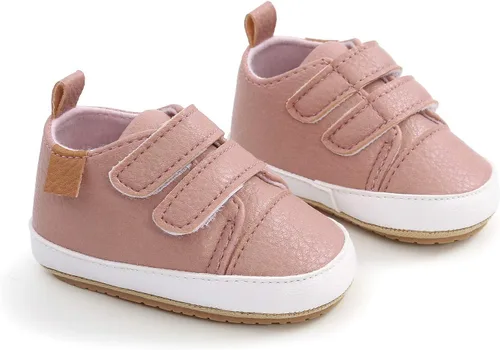Vista 3 de Zapatos de bebé para niños y niñas, tenis de suela antideslizante, zapatos planos para primeros pasos, zapatos planos y perezosos