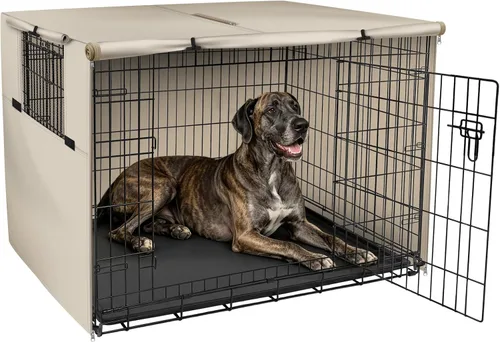 Vista 17 de Explore Land - Funda para jaula para perros, 18 pulgadas, color negro Parasol de poliéster resistente, ajuste universal para jaula de alambre