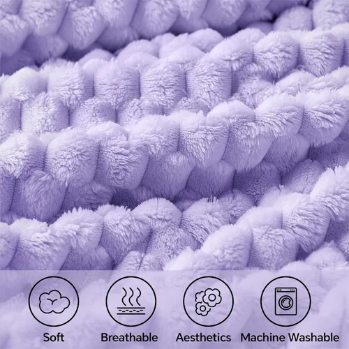 Vista 156 de BEDELITE Manta de forro polar para sofá y cama, manta decorativa de jacquard 3D de almendra, súper suave y acogedora, manta mullida cálida adecuada