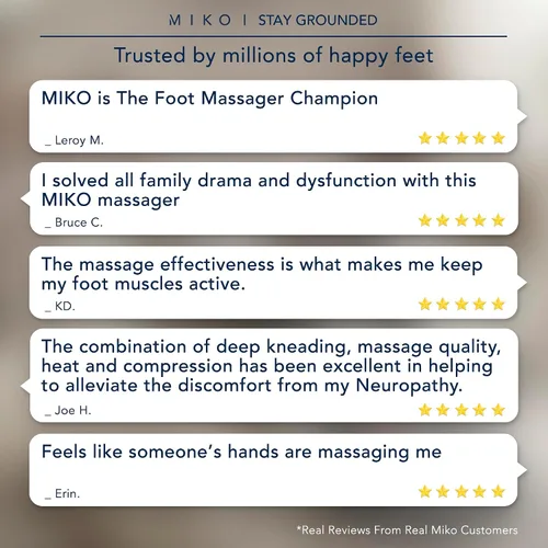 Vista 7 de MIKO máquina masajeadora de pies con amasado profundo, compresión, Shiatsu y calor para fascitis plantar, neuropatía - Se adapta hasta talla 12
