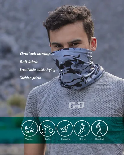 Vista 11 de Máscara facial con protección contra el polvo, aerosoles UV, reutilizable, lavable, polaina para el cuello