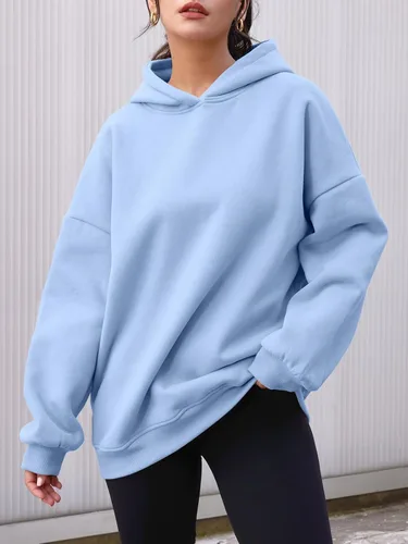 Vista 2 de AUTOMET Sudaderas con capucha para mujer, de gran tamaño, forro polar, casual, manga larga, holgada, ligera, ropa de otoño 2023