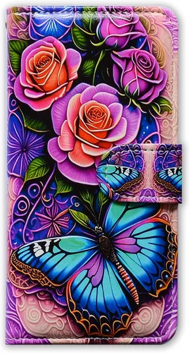 Vista 6 de Bcov Funda para iPhone XR, funda de piel con tapa y función atril para iPhone XR