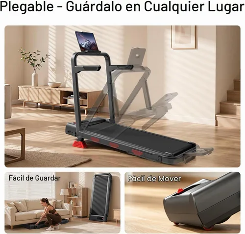 Vista 6 de LONTEK 15% Incline Walking Pad Treadmill with Handles, Treadmills for Home