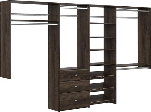 Vista 9 de Easy Track PH45-CG Kit de organizador de armario de madera de doble torre, gris desgastado