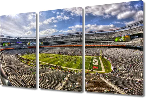 Vista 37 de TUMOVO MetLife Stadium - Decoración de pared de Nueva York, 3 piezas, lienzo, arte de pared para decoración del hogar, juegos de fútbol americano