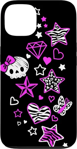 Vista 7 de Carcasa estética para iPhone 16 McBling Doodles Bimbo Trashy Y2K Animal Print Star