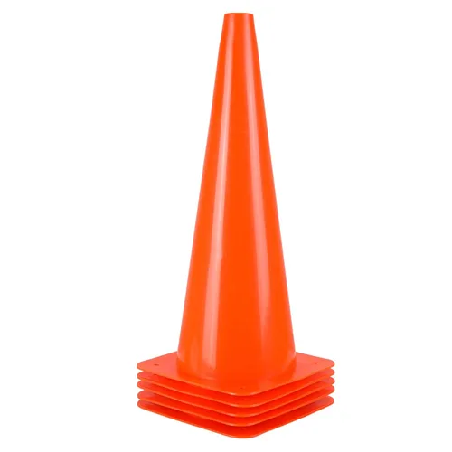Vista 10 de Paquete de 5 conos de tráfico de 18 pulgadas, conos de estacionamiento de seguridad en carretera, conos marcadores de campo de agilidad para fútbol