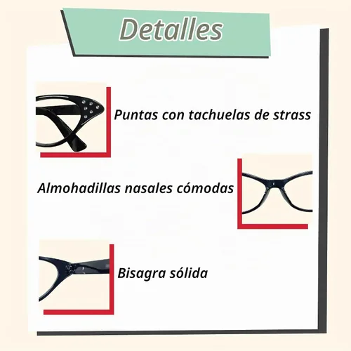 Vista 4 de Hip Hop 50's Shop Gafas de diamantes de imitación de ojo de gato Negro