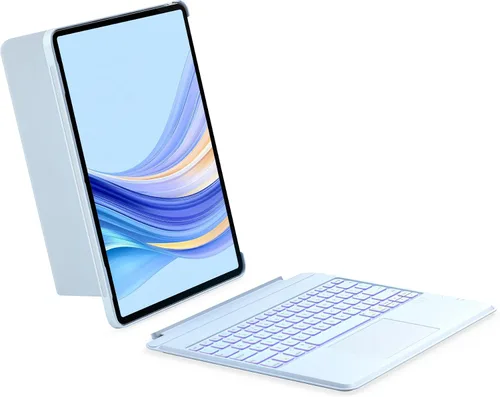 Vista 13 de Inateck Funda para iPad de 11ª/10ª generación con teclado, funda de teclado desmontable con retroiluminación de 7 colores y panel táctil para iPad
