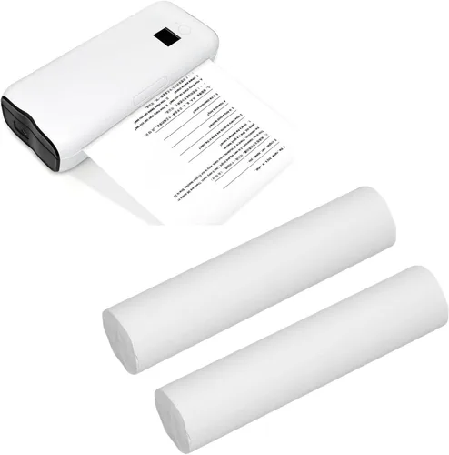 Vista 6 de Fafeicy Rollo de papel de impresora térmica A4 50 hojas, papel de impresión
