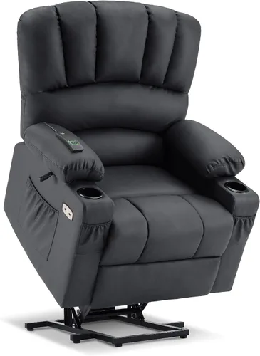 Vista 22 de MCombo Silla reclinable grande para ancianos altos, 7099 Negro