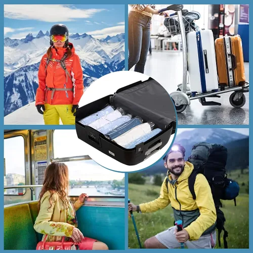 Vista 6 de Bolsas de compresión para viajes, bolsas ahorradoras de espacio para embalaje de viaje, accesorios de viaje (2L+6M+6S)