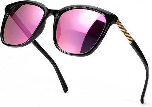 Vista 15 de SIPHEW Gafas de sol cuadradas de gran tamaño para mujer, gafas de sol ligeras de moda, 100% protección UV400, sombra de espejo de moda