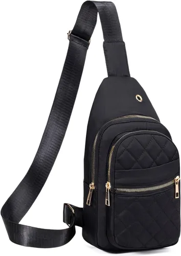 Vista 26 de Banelu Pequeña mochila bandolera bandolera para mujeres y hombres, bolsa de pecho, riñonera cruzada para exteriores, senderismo, viajes, color negro