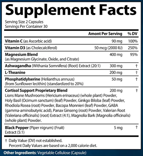 Vista 9 de StrongVit Complejo de musgo marino y suplemento de cortisol (120 cápsulas)