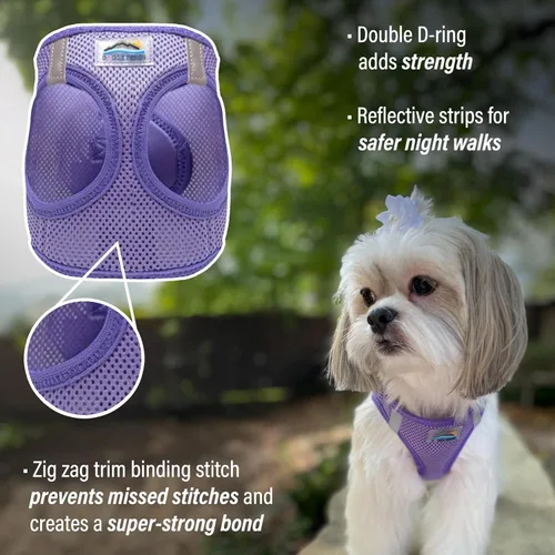 Vista 3 de Doggie Design Arnés para perro, arnés para perro sin estrangulamiento, chaleco para perro, malla de poliéster, arnés para mascotas, diseño simple