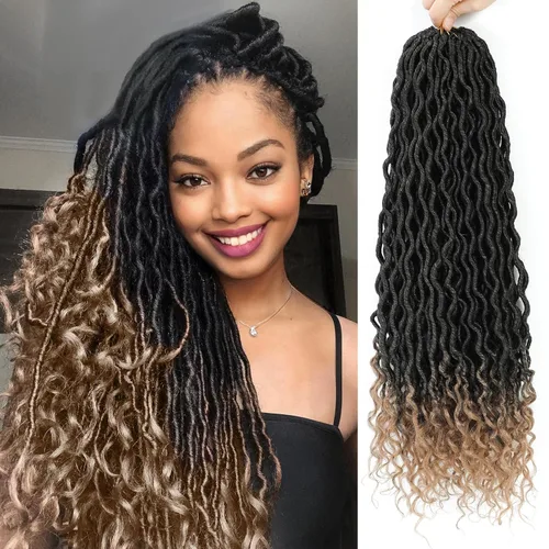 Vista 45 de Cabello Corto de Locs Falsos para Crochet Pre-Enrollado 12 Pulgadas 6 Paquetes Cabello de Locs de Diosa para Crochet Locs Falsos Suaves con Puntas