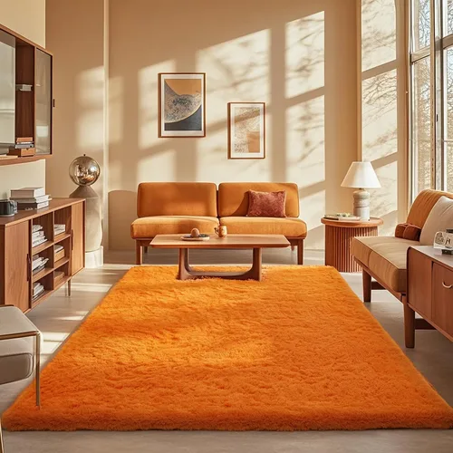 Vista 23 de Ophanie - Alfombras para sala de estar, antideslizante y suave, de felpa grandes y peludas para dormitorio, peludas para niños y niñas, decoración