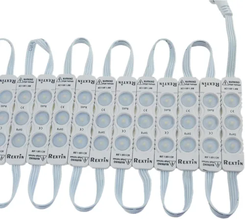 Vista 2 de Super brillante 110V 100pcs nuevo modelo 2835 3 LED módulo blanco cálido 120-150LM por módulo impermeable luz decorativa para letreros de letras