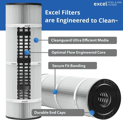 Vista 5 de XLS-706 Paquete de 4 filtros de repuesto para Pentair Clean Clear 520 y Waterway 525. También sustituye a Pentair R173578 y 178585, Unicel C-7472