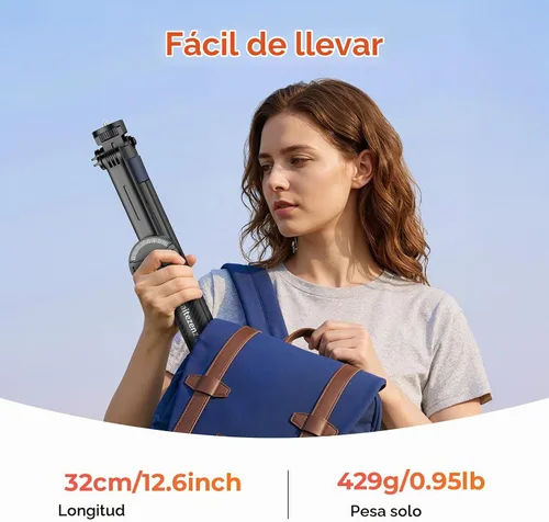Vista 9 de Kaitezenz Trípode magnético de apertura automática de 71 pulgadas para iPhone con control remoto, rotación de 360°, soporte de trípode para selfie