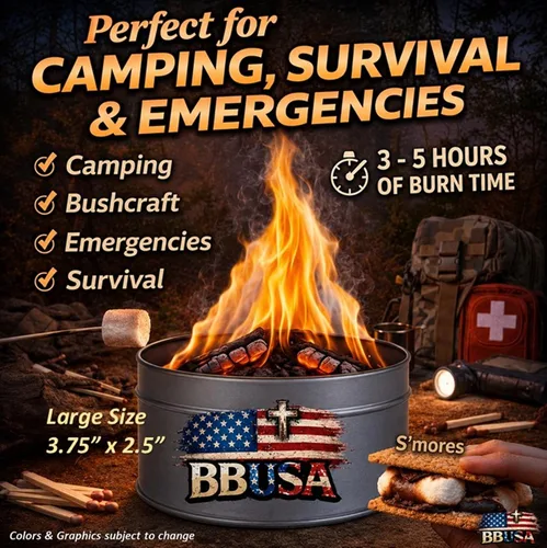 Vista 2 de Campfire in a Can - Made in USA - Portable Mini Fire Pit for Marshmallows & S’Mores - Hiking, Backpacking, Hunting, Fishing & Camping - Tactical