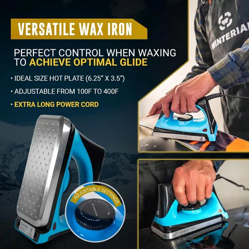 Vista 5 de Winterial Snowboard and Ski Tuning Kit, with Iron, All-Temp Snowboard Wax, Angled Edge Tuner File