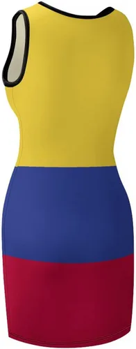 Vista 8 de Adugen Origei Vestido de verano sin mangas con la bandera de Colombia para mujer vestido de verano casual talla XL