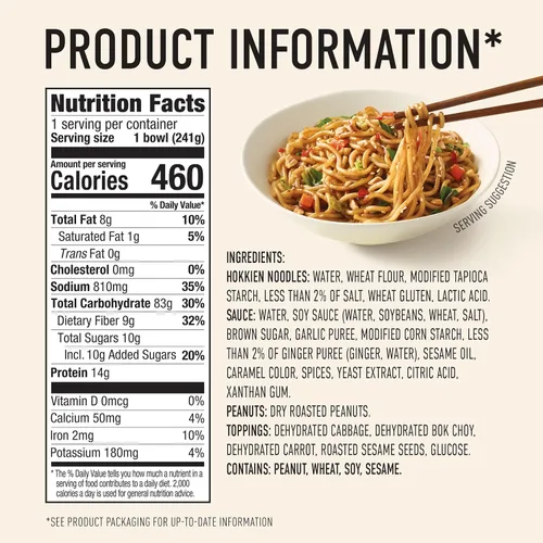 Vista 2 de Tazón de fideos Annie Chun's sabor Kung Pao Vegano, estable, 8.5 oz (paquete de 6), comida preparada para microondas de estilo chino