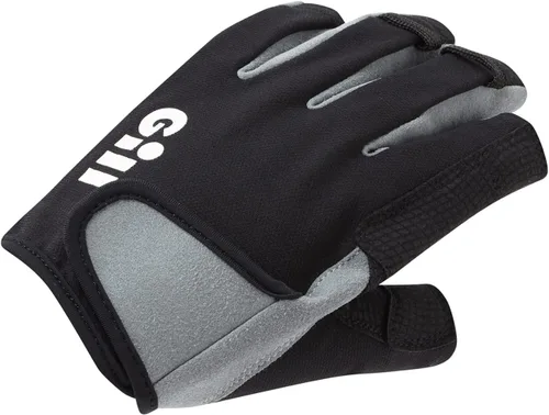 Vista 8 de Gill Guantes de vela Junior Deckhand – Dedo corto con dedos de longitud 3/4 – Protección solar UV 50+ y repelente al agua Negro/BlueJay