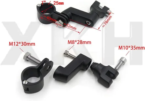 Vista 3 de XKMT-Abrazaderas de carretera de 1 pulgada grandes compatibles con TRIUMPH ROCKET 3 2300CC Harley Davidson/ Yamaha/Kawasaki/Triumph [B00YWBU6UC]