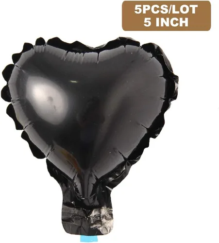Vista 4 de 5 unids/lote Mini globos de papel de aluminio con forma de corazón de estrella de 5 pulgadas, globos inflables para boda, cumpleaños, baby shower