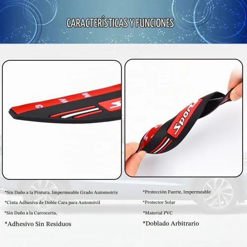 Vista 3 de Protector de Lluvia para Espejo Retrovisor, Película Protectora contra la Lluvia para Espejo de Vehículo, Protector de Visor para la mayoría