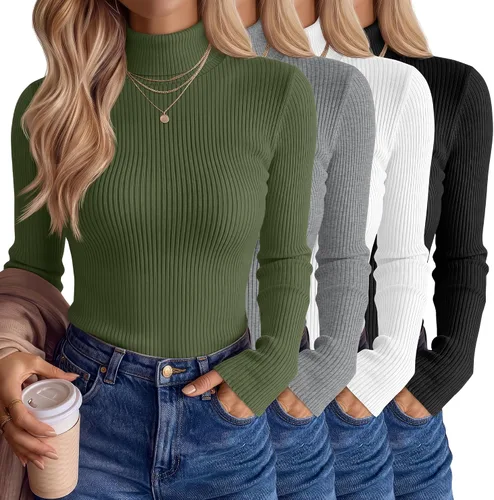 Vista 10 de Neer Paquete de 4 camisas de cuello alto para mujer