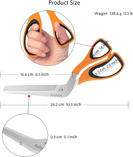 Vista 4 de Asdirne Tijeras para pizza, cortador de pizza con hoja afilada de acero inoxidable de grado alimenticio y mango suave, tijeras de cocina
