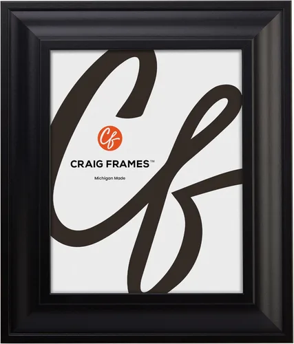 Vista 10 de Craig Frames Contemporáneo de lujo, marco para fotos de 5 x 7 pulgadas en satinado negro con paspartú para mostrar una foto de 4 x 6 pulgadas