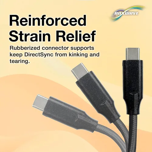 Vista 8 de BoxWave Cable Compatible with Elgato Wave:3 - DirectSync PD Cable (10ft) - USB-C to USB-C (100W), Long Type C Braided Nylon Alloy Fast Charge - Jet
