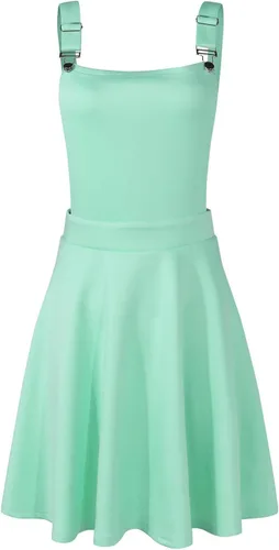 Vista 2 de YOINS Vestidos tipo pinafore para mujer, con tirantes ajustables, plisados, minifalda con tirantes