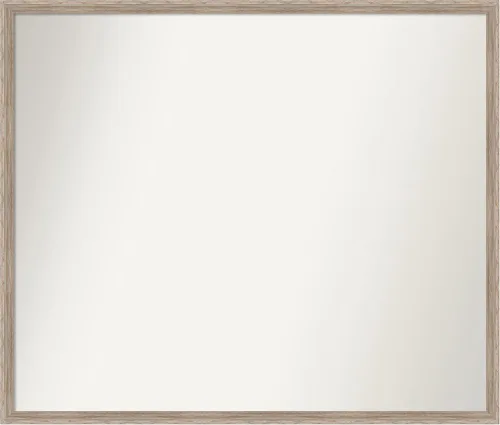 Vista 120 de Amanti Art Espejo de baño blanco para sobre el fregadero, 24 x 27 pulgadas, espejo de tocador rectangular con cuña de madera dura, marco de madera