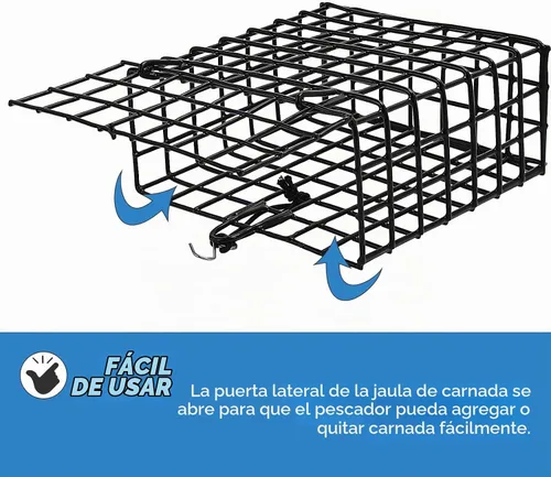 Vista 3 de Crab Bait Cages for Trap Pot, Vinyl-Coated Wire Box Negro