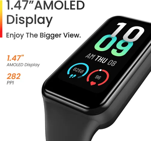 Vista 9 de Amazfit Band 7 - Rastreador de fitness y salud para mujeres y hombres, batería de 18 días, Alexa incorporada, pantalla AMOLED de 1.47 pulgadas, Negro