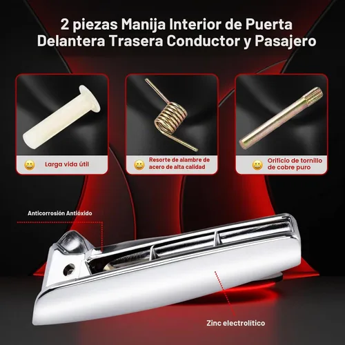 Vista 3 de FAERSI Par de manijas interiores para puerta del conductor y del pasajero Compatible con 2007 2008 2009 2010 2011 2012 2013 2014 Chevy Silverado