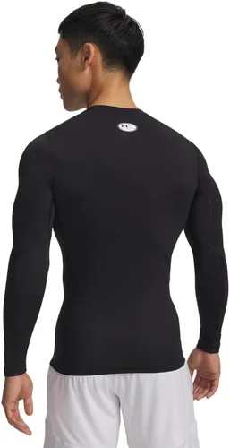 Vista 2 de Under Armour Camiseta de manga larga de compresión HeatGear para hombre Negro (001)/Blanco