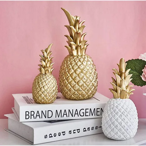 Vista 5 de Yardwe Figura de piña, adorno de fruta de resina artificial, decoración de frutas, decoración de fiesta de Hawaii, accesorios de fotografía